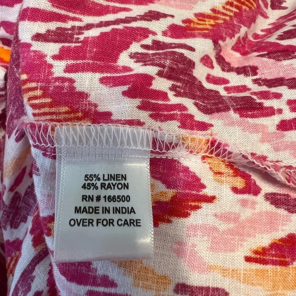Emily Daniel’s Pink/Red/Orange Blouse Women’s Size L Button Down - Picture 6 of 8